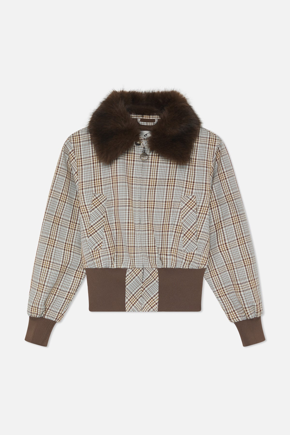 Checkered Brown Harrington Jacket
