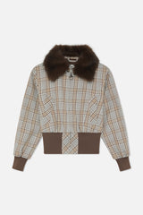 Checkered Brown Harrington Jacket
