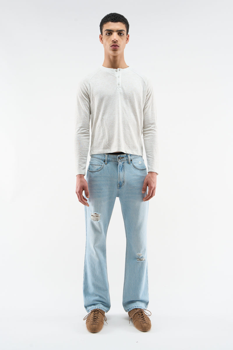 Classic Light Blue Straight Pants