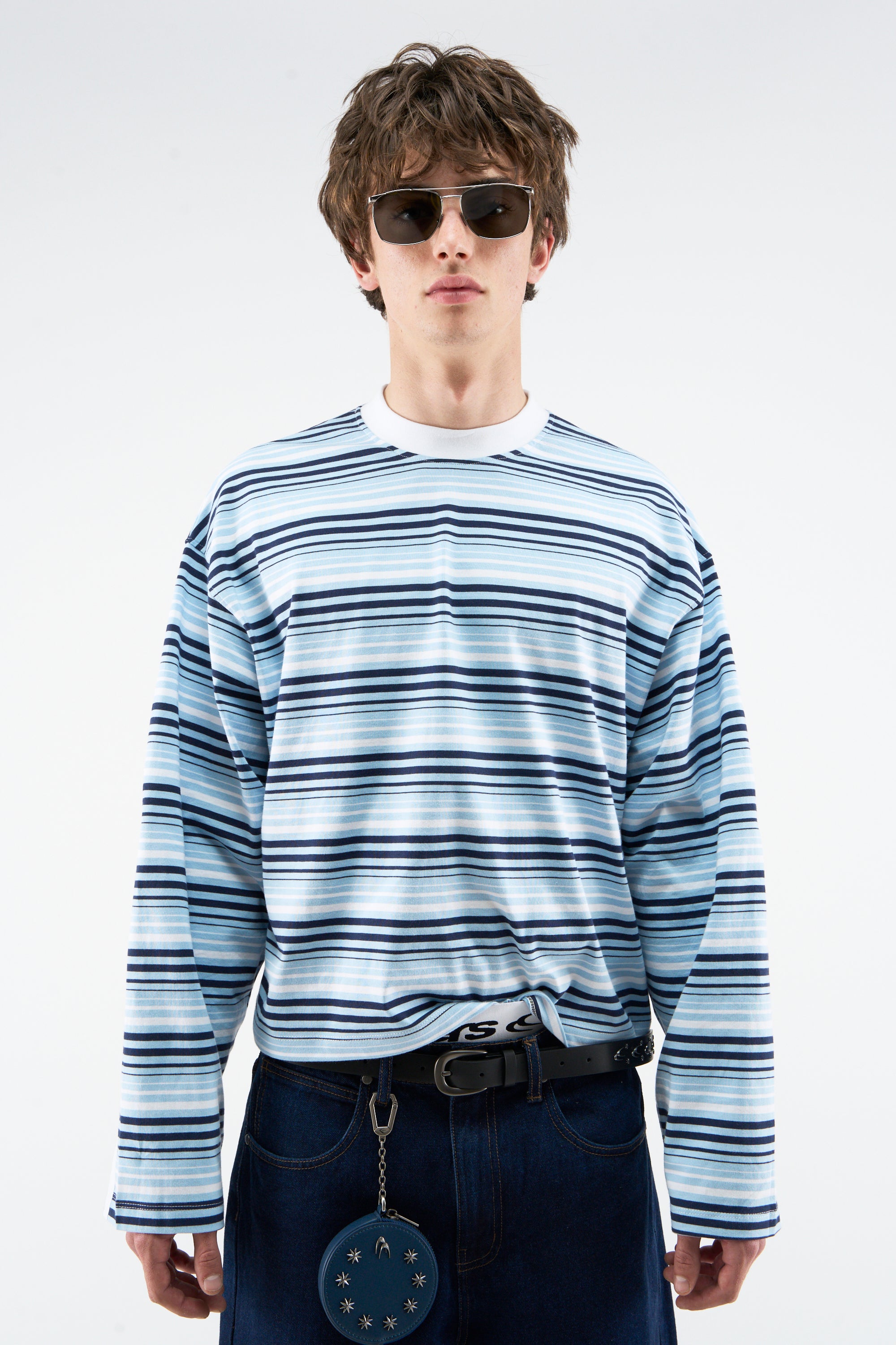 Sport Tech Navy Striped Longsleeve