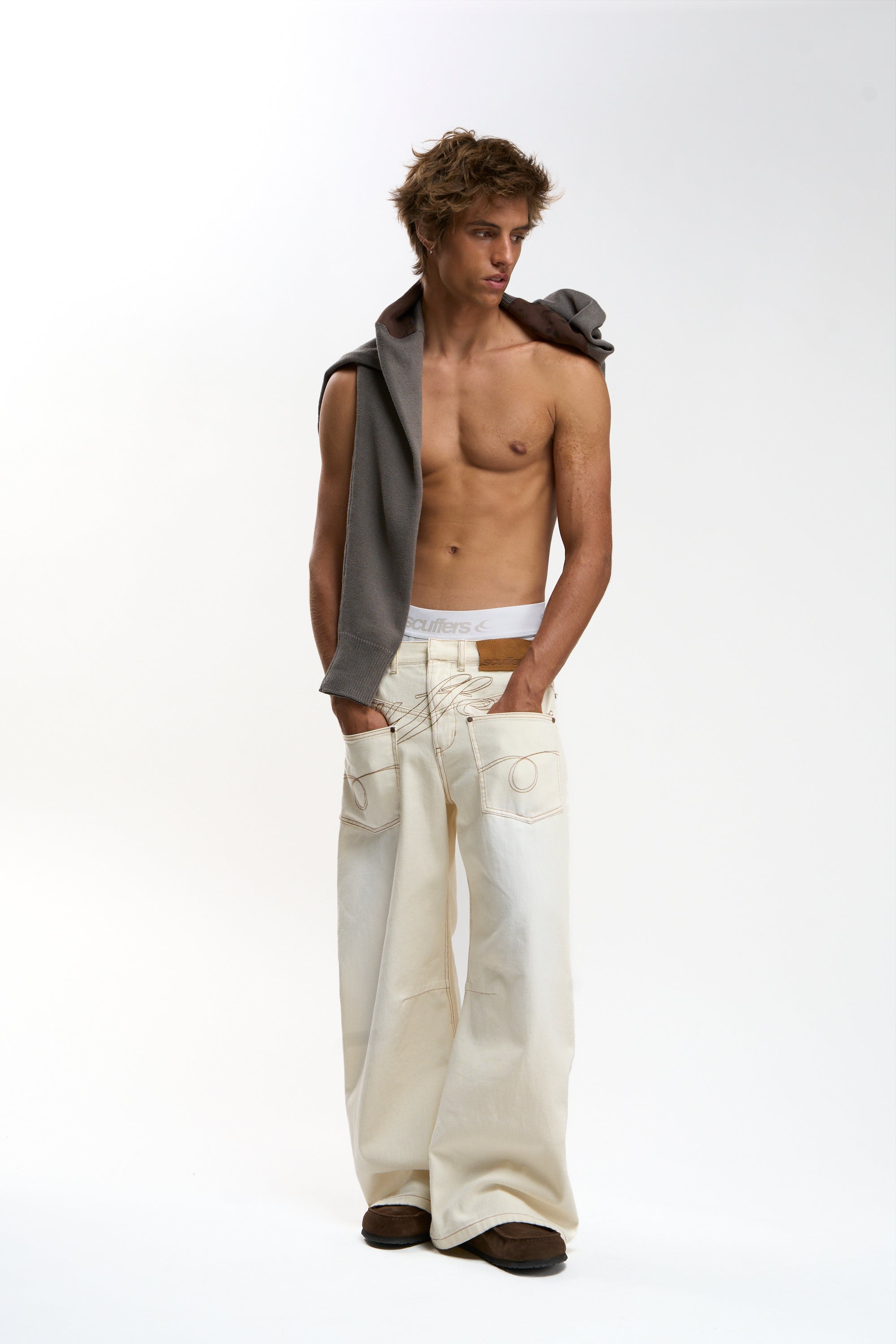 Check Ecru Pants
