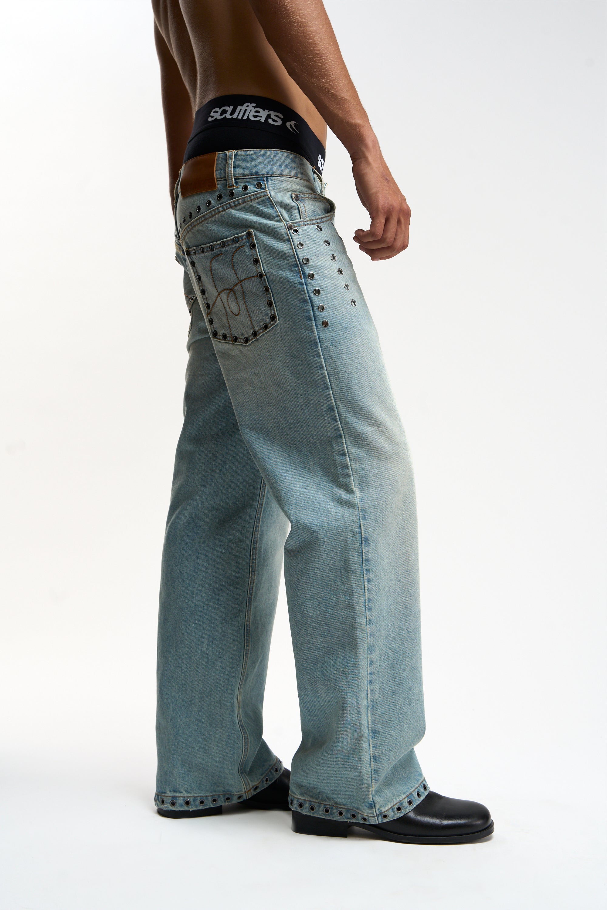 Eyelet Light Blue Pants