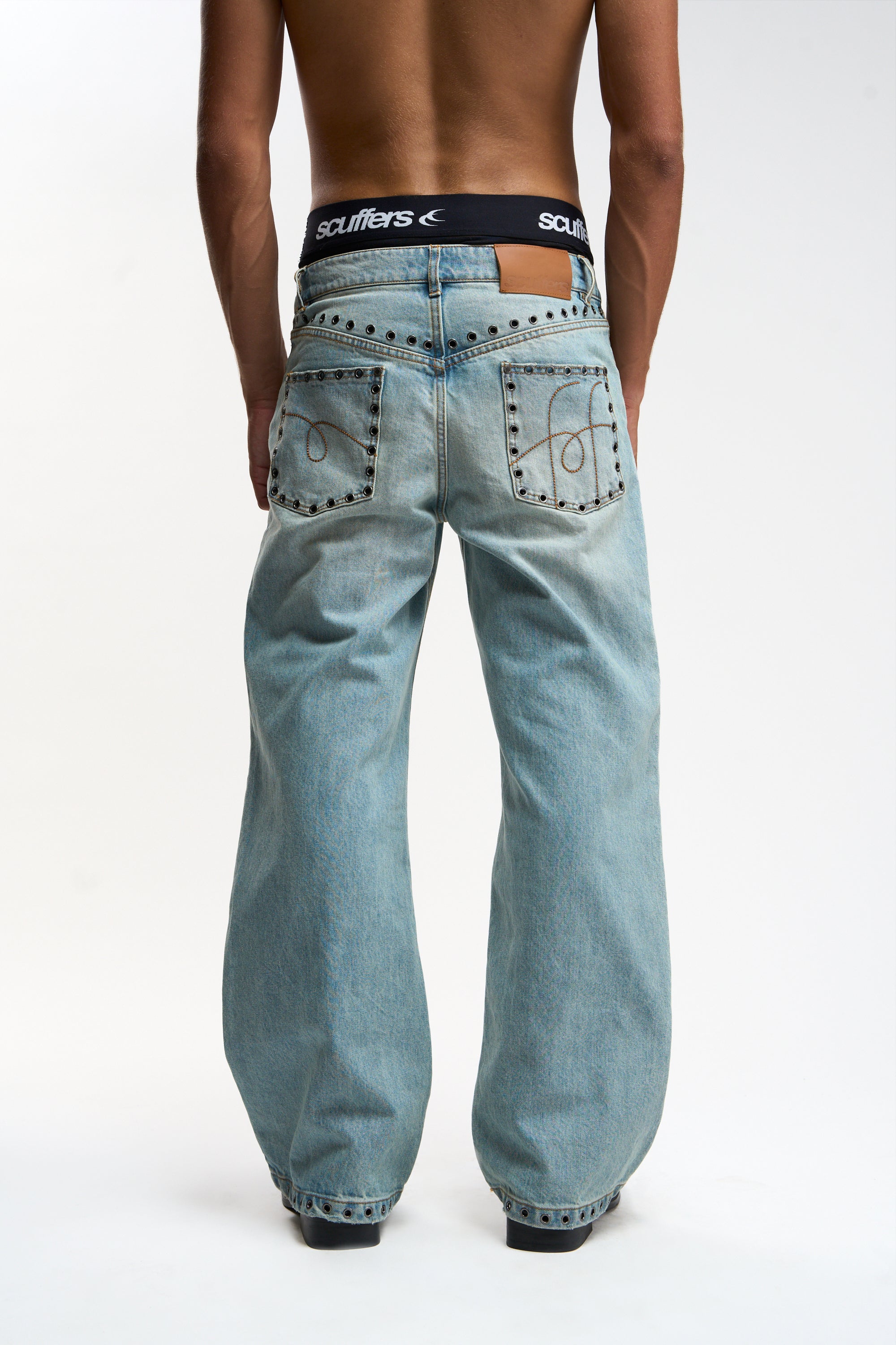 Eyelet Light Blue Pants