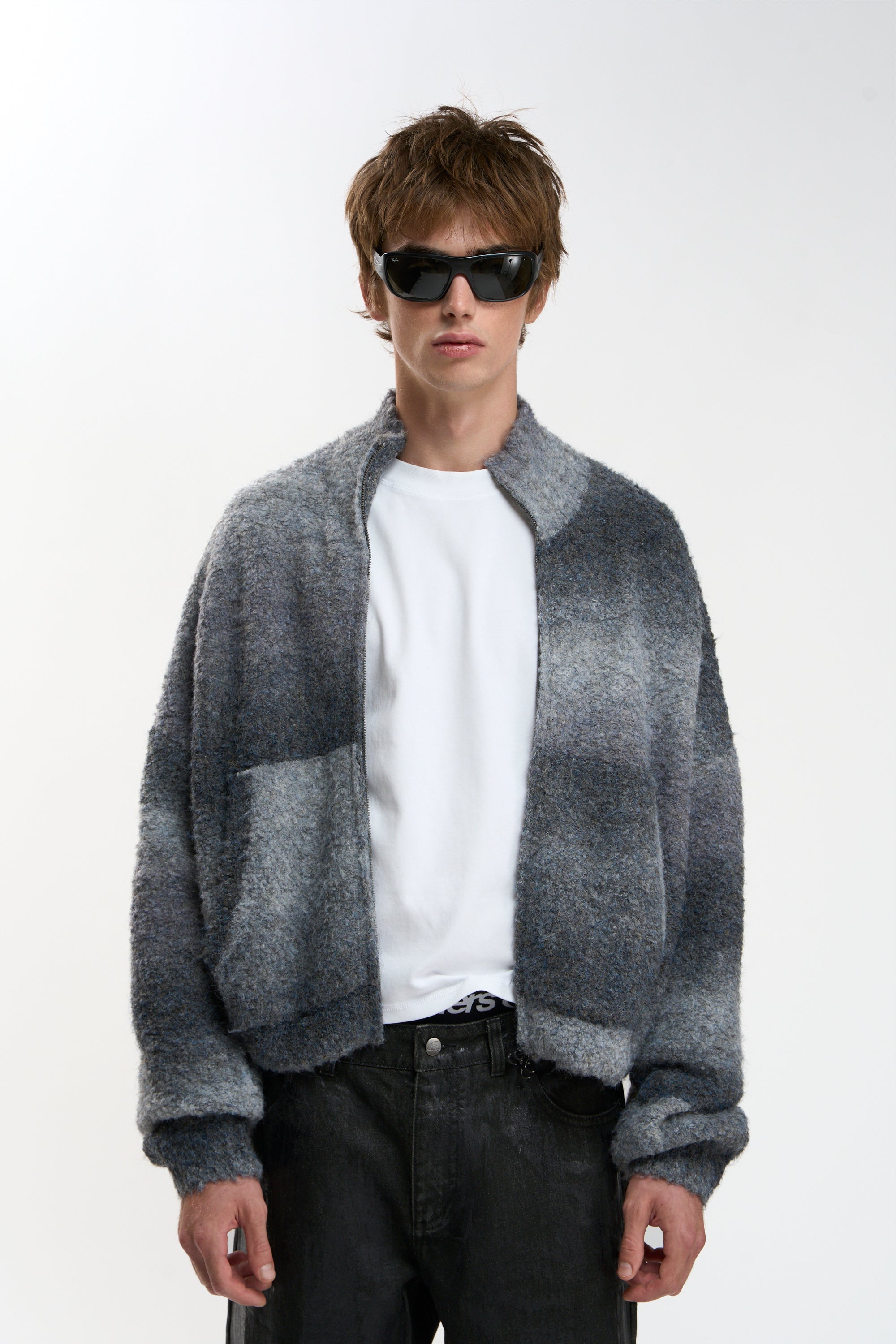 Delorette Grey Knit Zipper