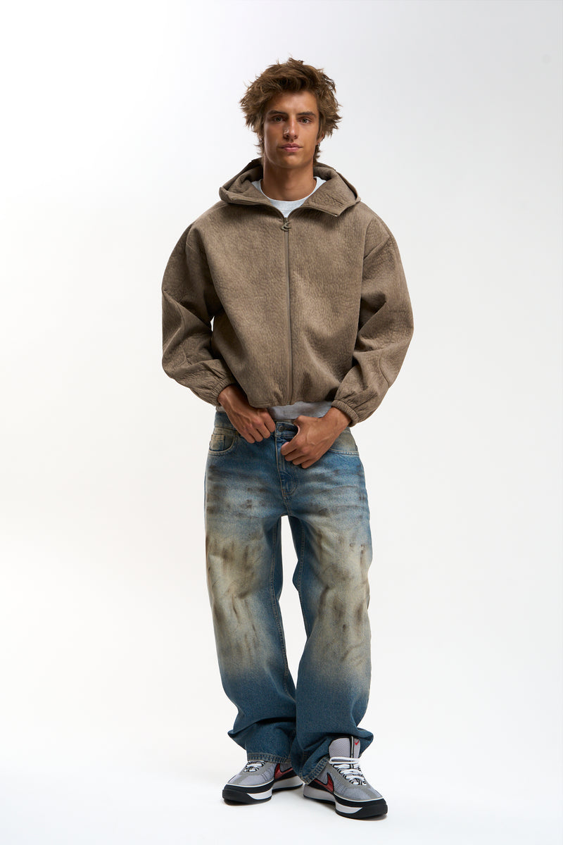 Tech Brown Fur Zip