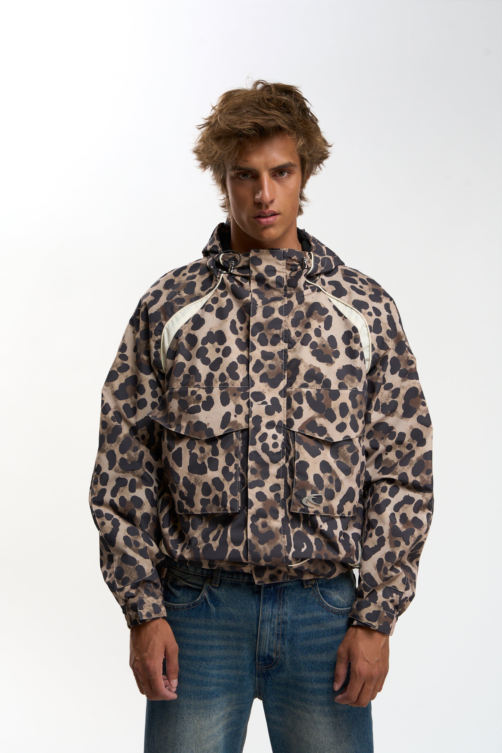 Taxidermy Brown Leopard Windbreaker