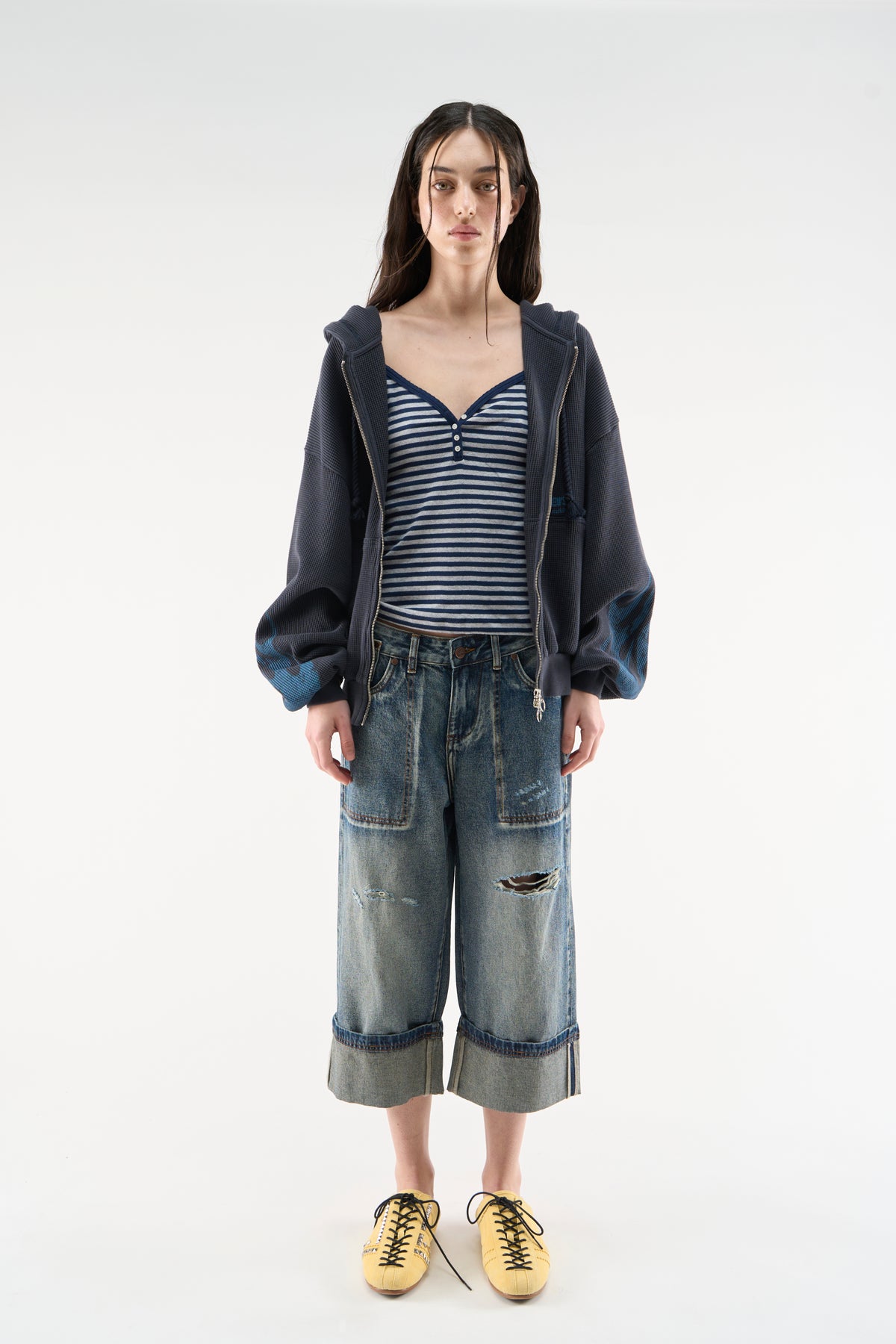 Flame Navy Zipper