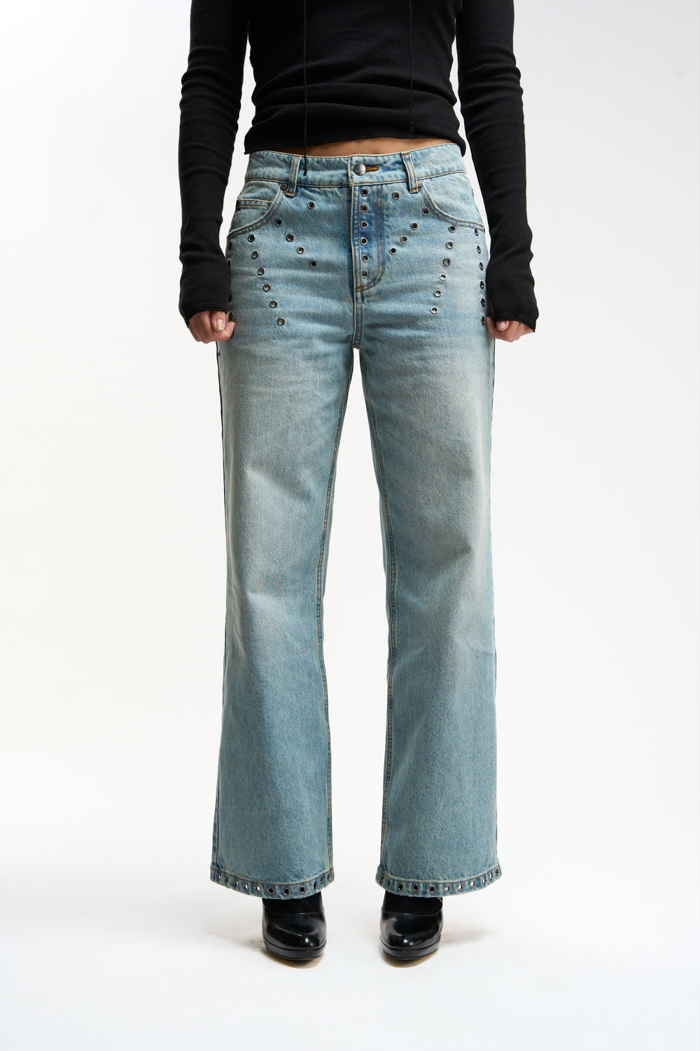 Eyelet Light Blue Pants