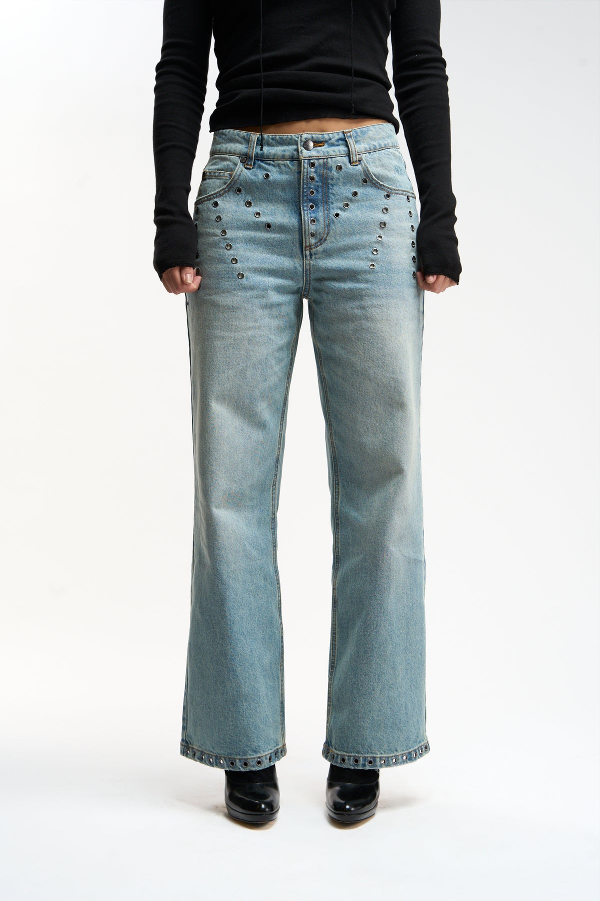 Eyelet Light Blue Pants