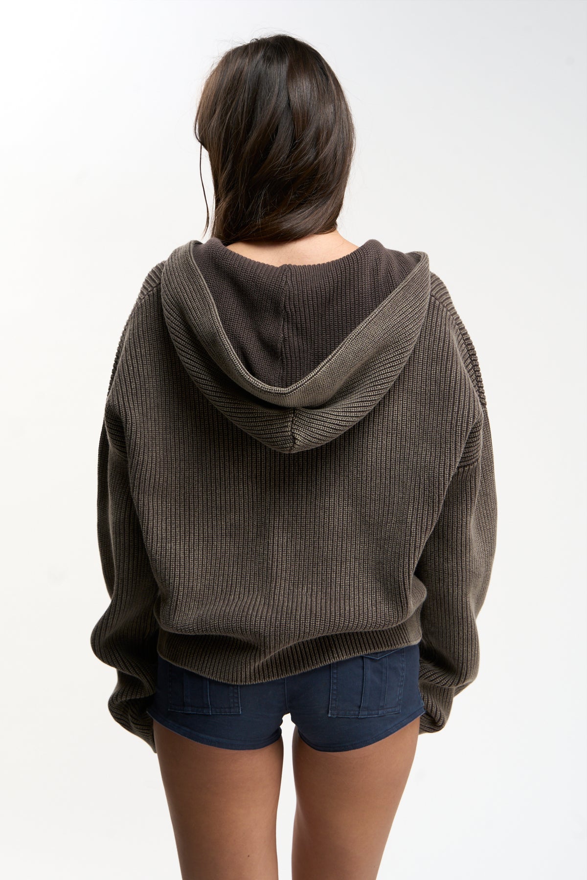 Steel Brown Knit Zipper