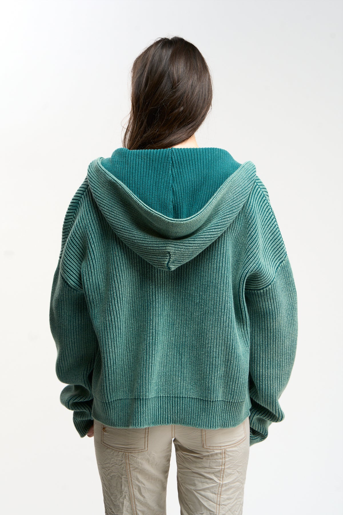 Steel Green Knit Zipper