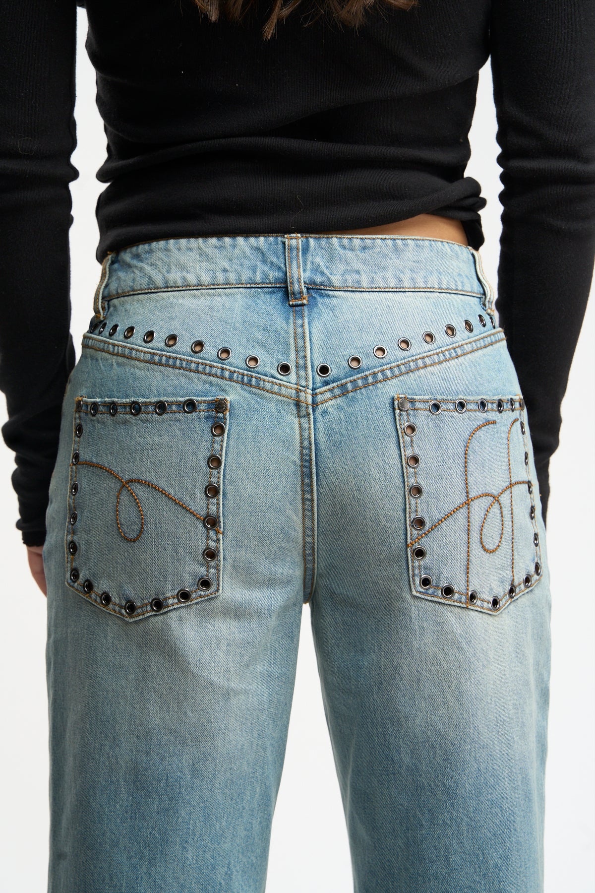 Eyelet Light Blue Pants
