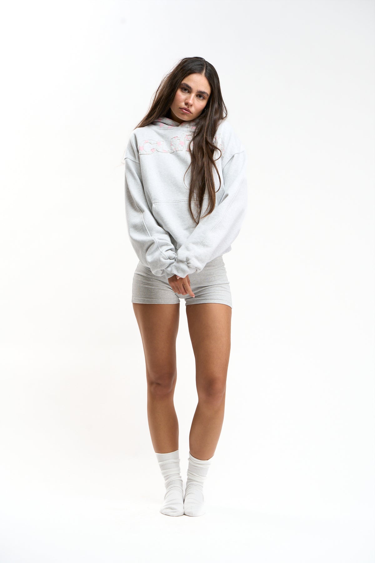 Raw Pop Grey Melange Hoodie