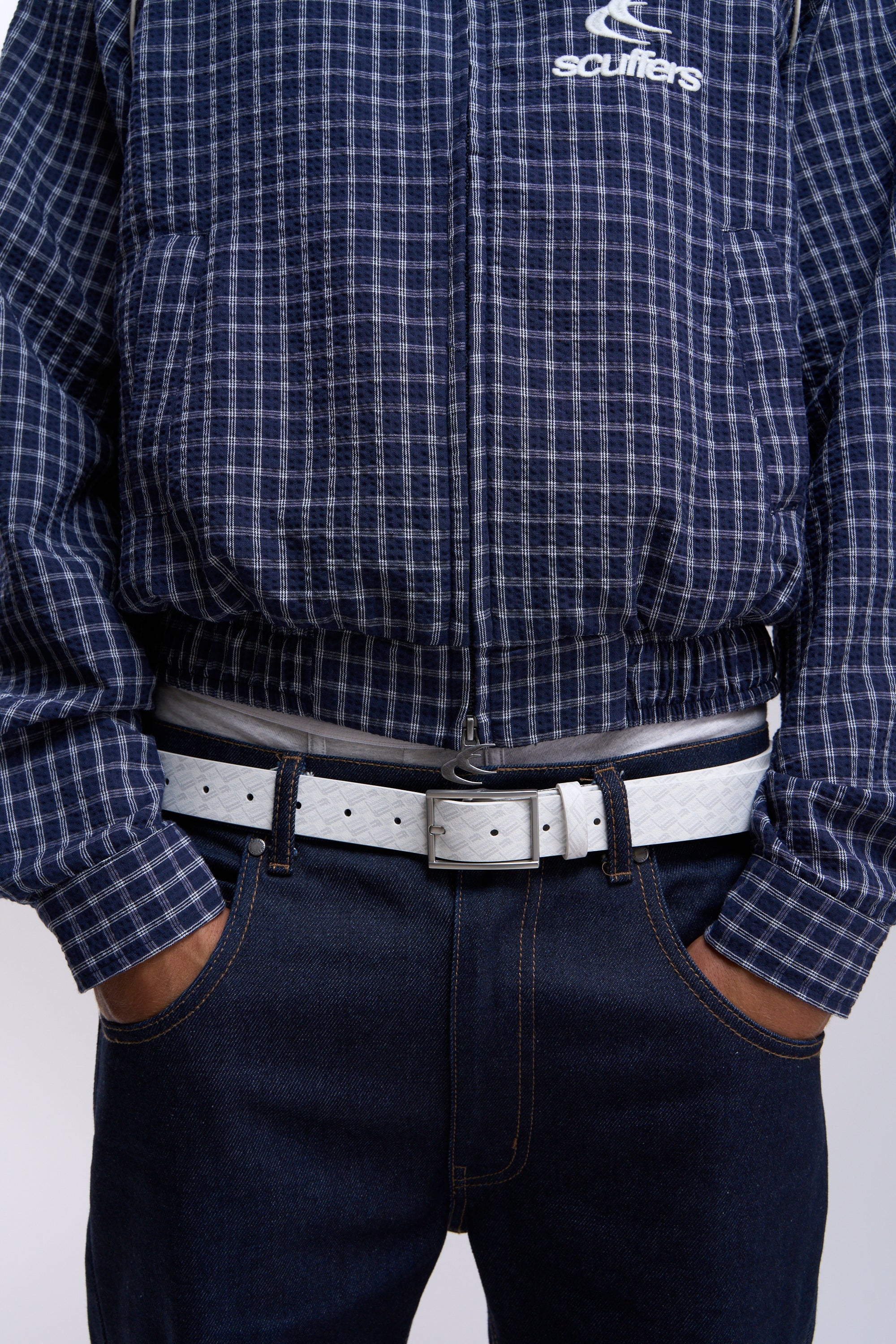 New Monogram White Belt