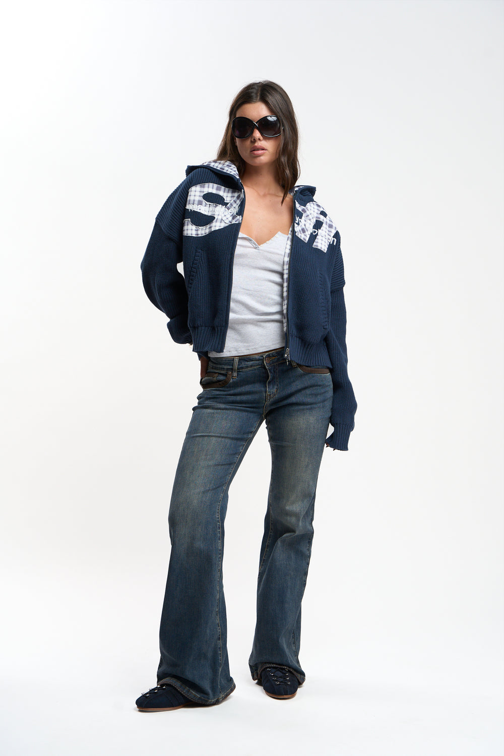Brooks Navy Knit Zipper