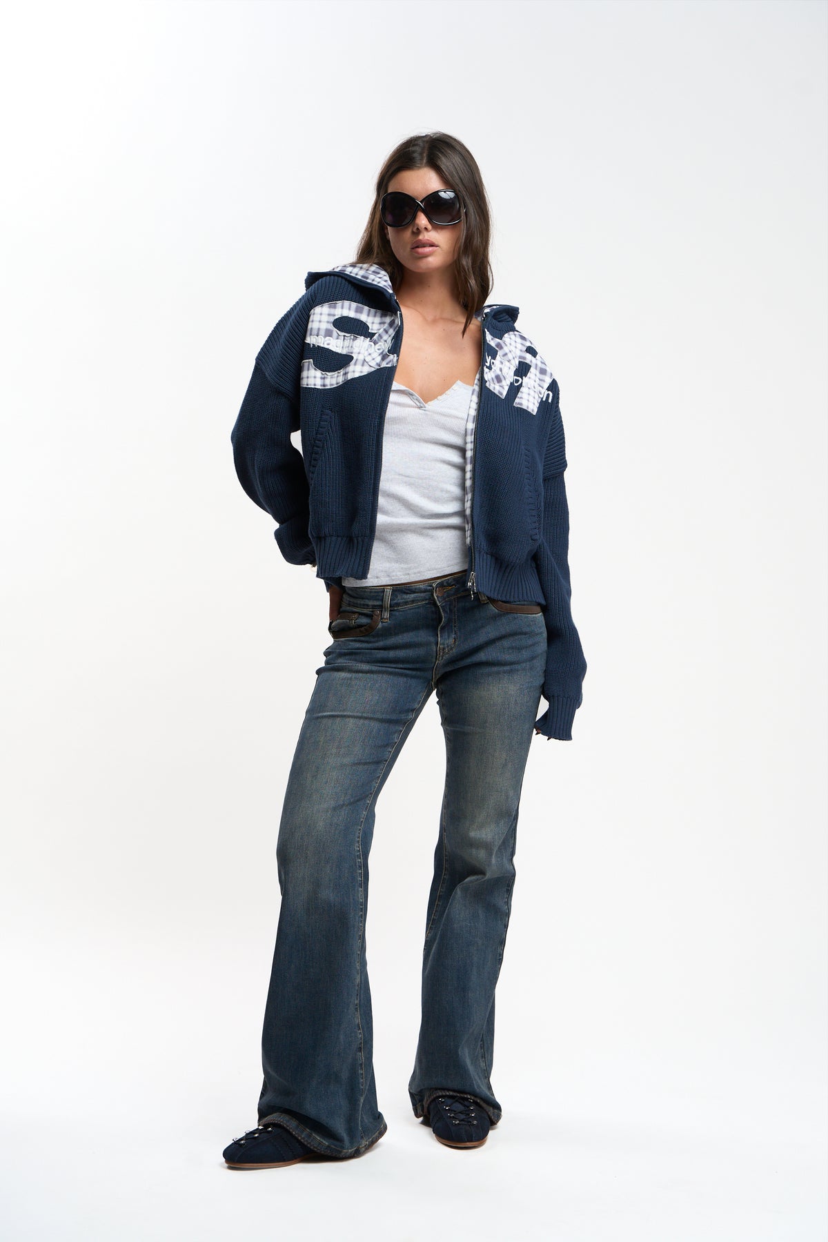 Brooks Navy Knit Zipper