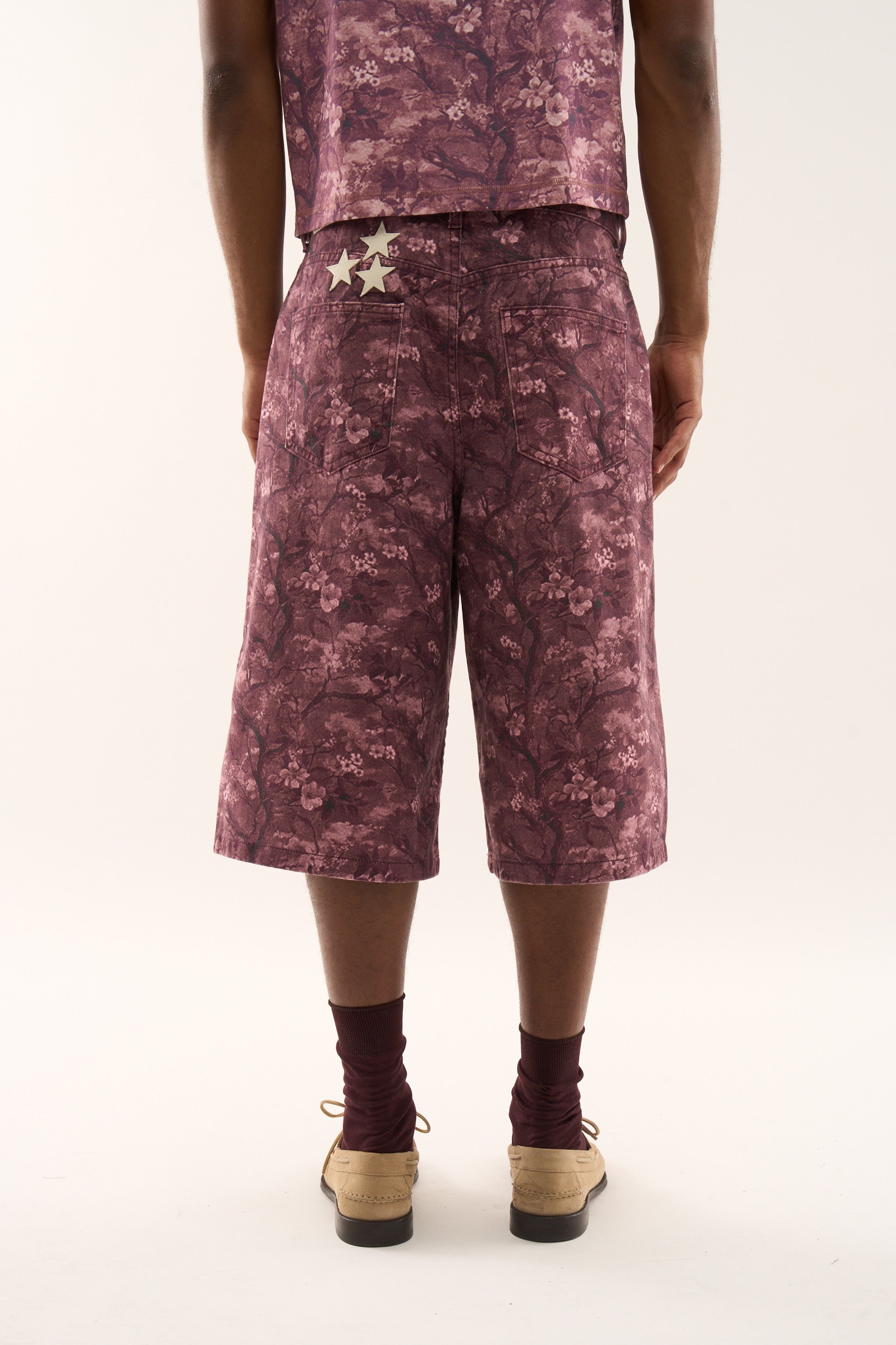 Real Flower Burgundy Jumbo Shorts