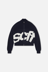 Scff Navy Knit Zipper